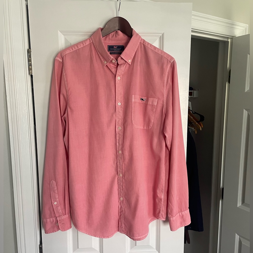 Vineyard Vines Salmon Pink Slim Fit Tucker Shirt Men’s Medium